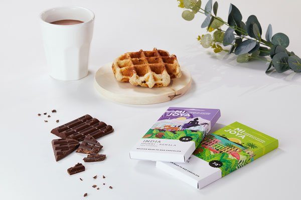 Création du packaging de tablette de chocolat pour le chocolatier Mi Joya fait par Mobil Studio