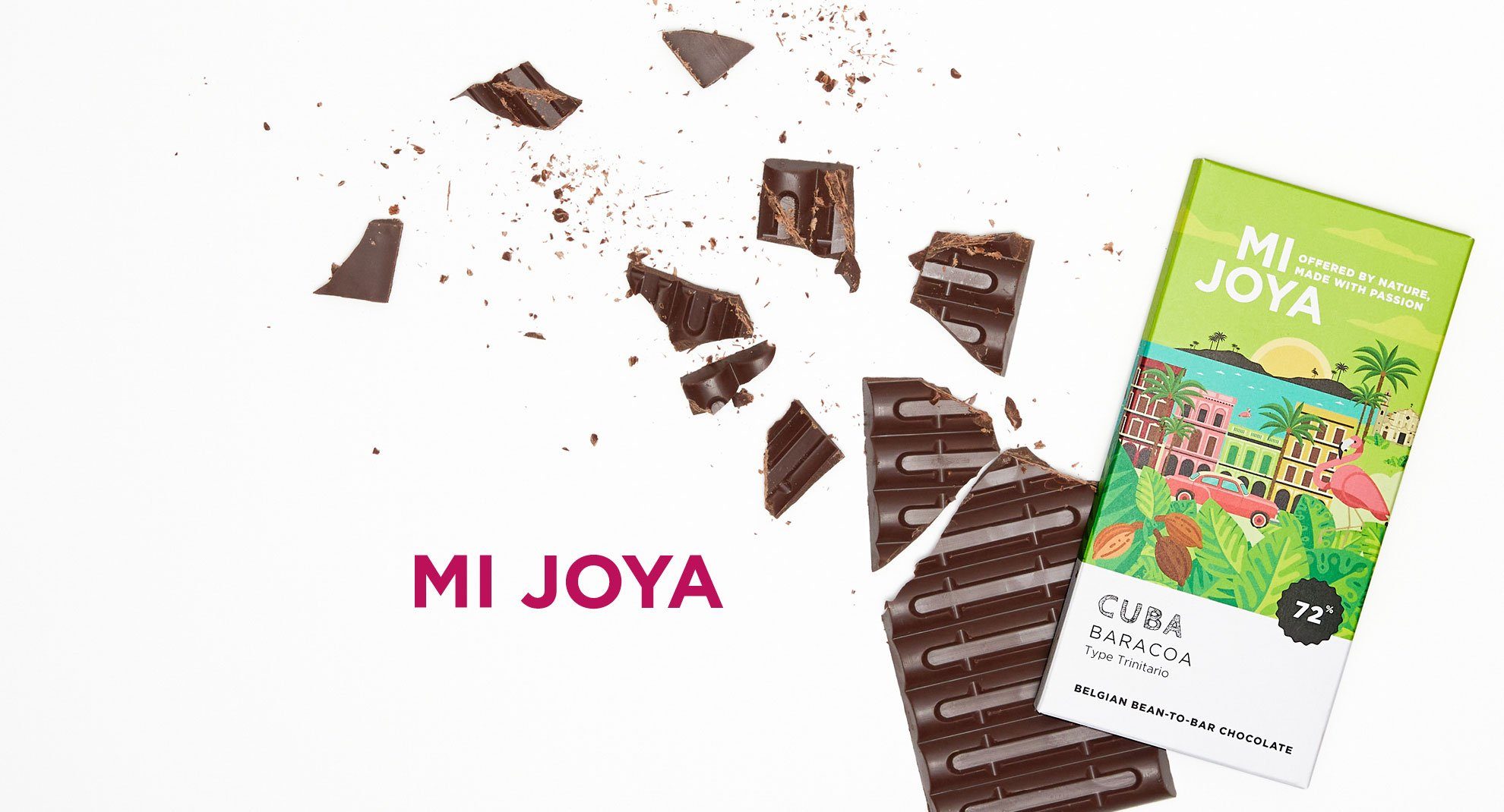 Création du packaging de tablette de chocolat pour le chocolatier Mi Joya fait par Mobil Studio